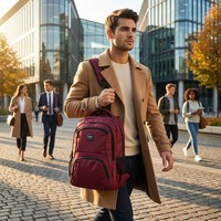 Sac à dos pour ordinateur portable unisexe de style vintage, en tissu Oxford, design imperméable, compartiment pour ordinateur portable, poignée souple, capacité de 20 à 39 L, pour l'école