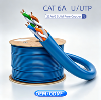 Cable Ethernet CAT6A UTP Cat6a Delgado para Interiores, Cobre Puro, PVC, 100m/305m, Cable de Red de Alta Velocidad para LAN, Preparado para el Futuro