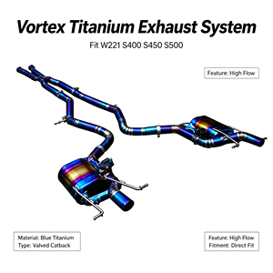 ท่อไอเสียแบบวาล์ว Vortex Lightweight Burnt Blue Titanium สำหรับรถเบนซ์ W221 S400 S450 S500 ประสิทธิภาพสูง แบบเต็มระบบ Catback สำหรับรถซีดาน - Product Image 1