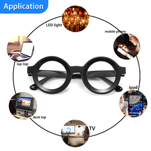 Round Full Rim Eyeglasses <b>Frames</b> Amber Solid Color Unisex Lightweight Daily Wear for Adults - Product Image 6