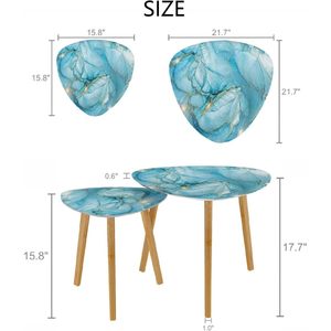 Ensemble de 2 tables basses gigognes personnalisées minimalistes modernes de style japonais pour le salon et la chambre à coucher - Product Image 2