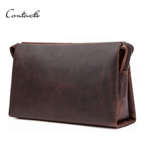Sac de ceinture vintage en cuir véritable CONTACT'S OEM ODM, pochette pour téléphone portable, portefeuille pour téléphone, pochette pour homme - Product Image 3