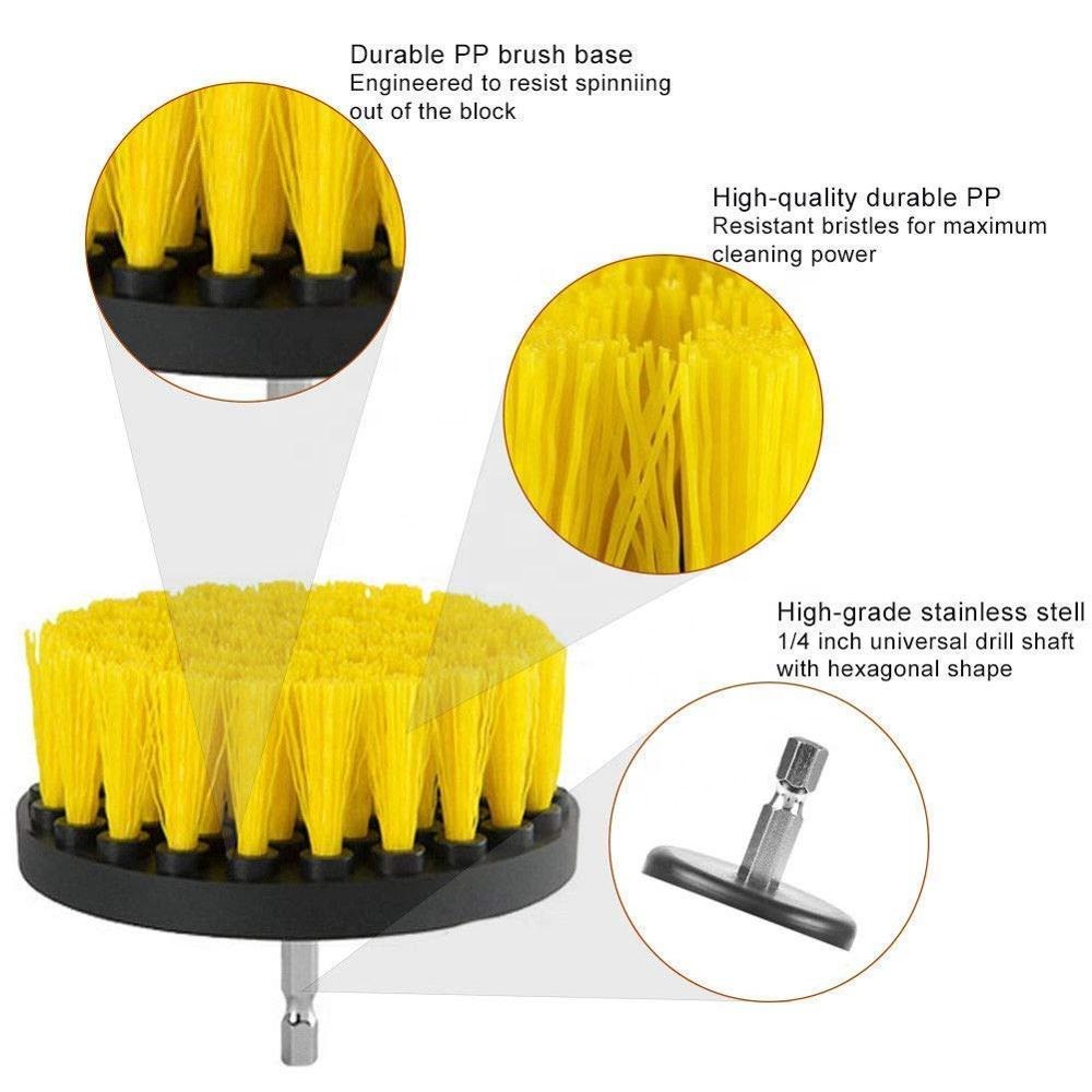 4 Pcs Electric Drill Cleaning Brush Set Household Use