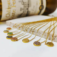 Collier délicat en acier inoxydable 316 de haute qualité, style minimaliste INS, avec zircon pierre de naissance du 12ème anniversaire, pour femme - MECYLIFE