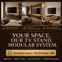 Meuble TV moderne minimaliste en bois massif avec grande capacité pour appartement, villa, meubles de salon sur mesure