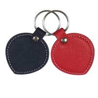 Llavero de Cuero Personalizado en Forma de Corazón, Color Rojo, Azul y Plateado, para Hombre y Mujer, Venta al Por Mayor de Lujo