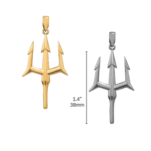Collana Tridente di Poseidone in Oro PVD Streetwear per Uomo Gioielli Grechi in Acciaio Inossidabile Pendente Tridente del Dio Romano Nettuno - Product Image 3