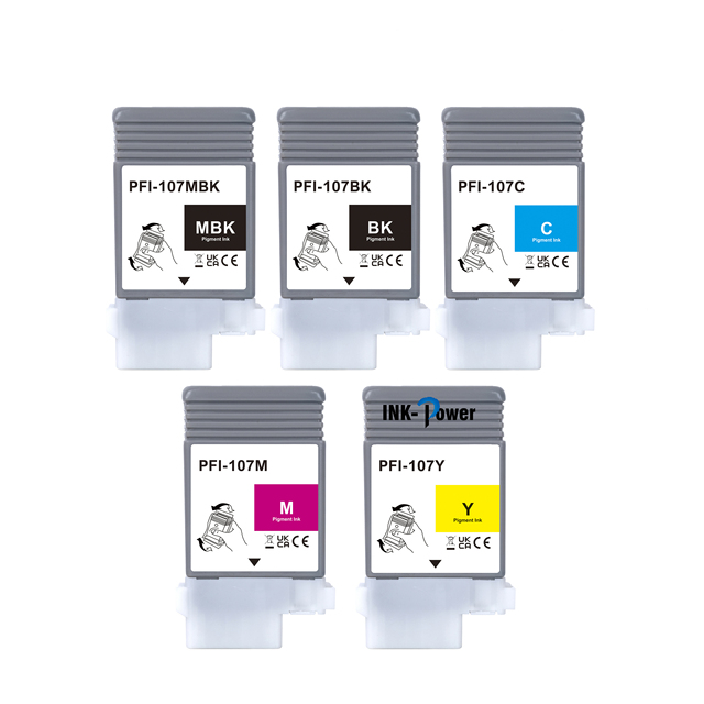 INK-POWER PFI 107 PFI107 PFI-107 Premium Compatible Color Inkjet Ink Cartridge for Canon IPF670 IPF770 680 Printer