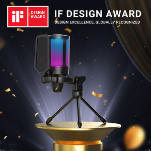 <span class=keywords><strong>Fifine</strong></span> A6V RGB ไมโครโฟนสำหรับเล่นเกมไมโครโฟนคอนเดนเซอร์ USB ปรับได้อย่างรวดเร็วและปิดเสียงด้วยการสัมผัสเพียงครั้งเดียวสำหรับการสตรีมมิ่งพีซีการบันทึกพ็อดคาสท์ - Product Image 1