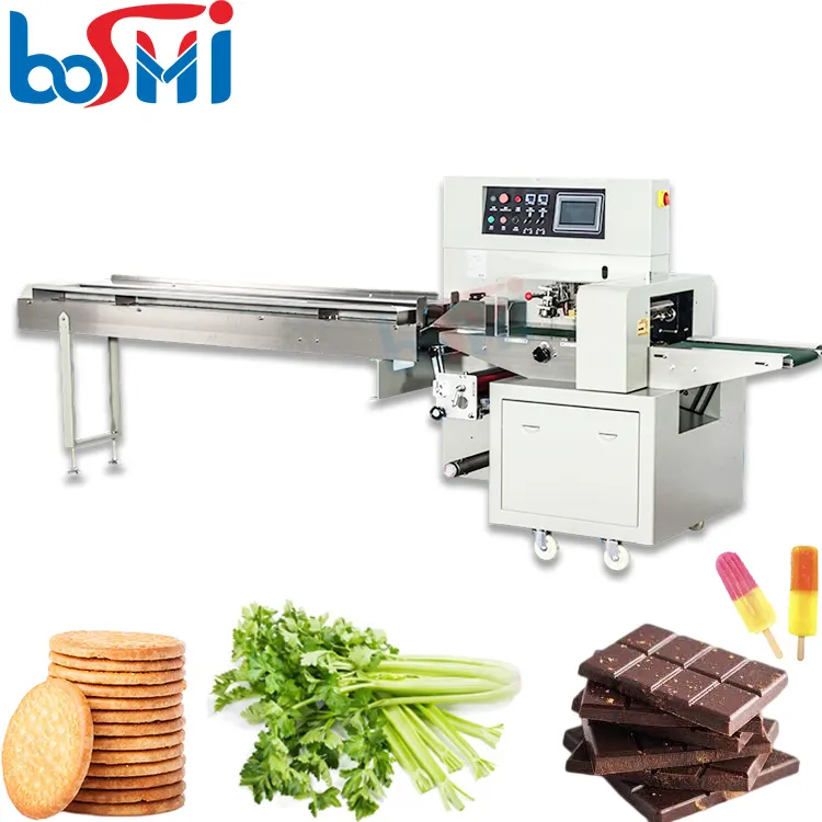 Mesin Pembungkus Otomatis Flowpack Servo Full untuk Mesin Kemasan Coklat Bar