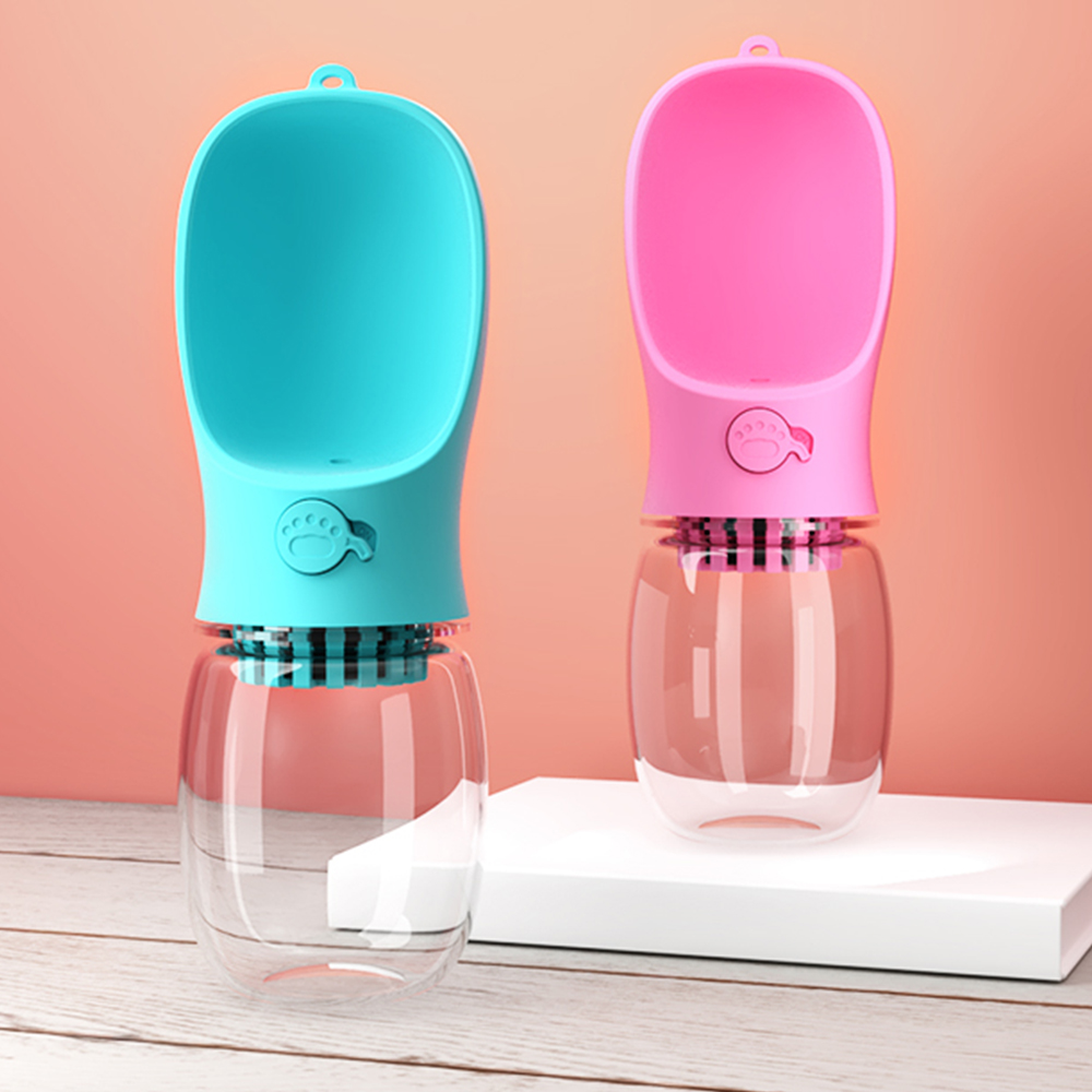 Оптовая продажа, пластиковая бутылка для воды 350 мл без БФА для кошек и собак, портативная бутылка для воды для путешествий для собак