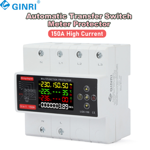 Nuevo Interruptor de Transferencia Automática ATS 3P+N 125A 150A, 5 en 1, Funciones Digitales Ajustables, Selector de Fase de 220V, Medidor Protector - Product Image 1