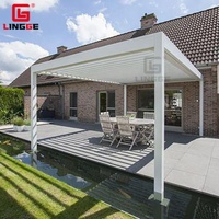 Pergola écologique LG en aluminium avec lames orientables, imperméable, gazebo extérieur, revêtement poudré, résistant au vent, pavillon motorisé