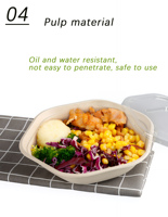 Couvre-bol à salade jetable biodégradable hexagonal personnalisable, petit couvercle en plastique transparent, bols jetables pour l'emballage alimentaire