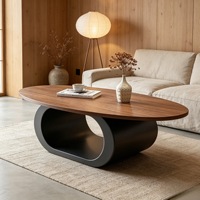 Table basse moderne et simple en bois massif de noyer, nouveau design créatif, couleur crème, pour petit salon, style réseau domestique populaire