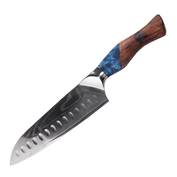 Couteau Santoku 7 pouces, 67 couches, en acier Damas japonais VG10, forgé, pour couper la viande congelée, la viande et les légumes