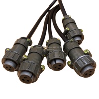 Connecteur de prise d'alimentation mâle P20 à 3 broches, câble d'alimentation 1,5 m P20K3Q avec bornes, diamètre de découpe 20 mm