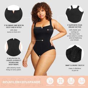 Hexin Booty Lifting Einteiliger quadratischer Kragen Elastische sexy Oberbekleidung Shape war Plus Size Bodysuit Shape wear für Frauen - Product Image 4