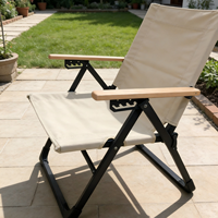 Chaise pliante inclinable réglable en acier - Tissu Oxford ergonomique pour la randonnée et la pêche