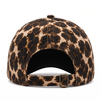 Casquette de baseball sportive personnalisée de haute qualité 100% coton, motif léopard camouflage, broderie rouge délavée, style streetwear, vente en gros OEM ODM