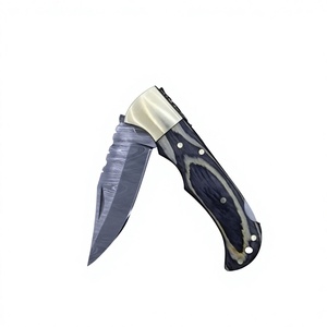 Cuchillo de Acero de Damasco con Punta Caída, Mango de Micarta, Grosor de 0.6mm, Perilla para el Pulgar, Cuchillos Plegables de Bolsillo en Venta - Product Image 1