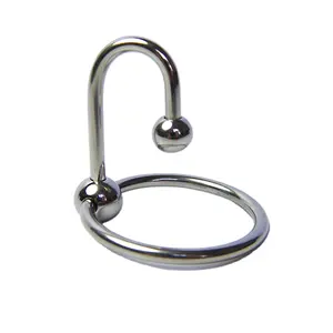 Metal Penis Weight Ring Double Balls Head Penis Glans Ring Sperm Stopper 15 grams