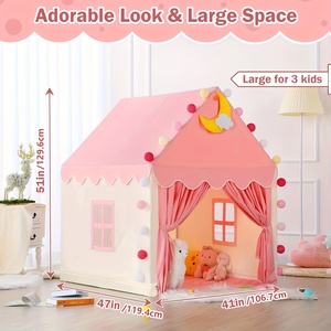 Gran oferta, casa de princesa personalizada, gran tienda de juegos de Castillo de princesa rosa, casa de juegos resistente para niños para niñas pequeñas - Product Image 2