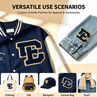 Patchs brodés en chenille 3D personnalisés en gros, écologiques, imperméables et autocollants pour chapeaux, sweats à capuche, vestes et sacs