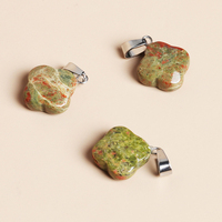 Collier pendentif en cristal de trèfle à quatre feuilles, nouveau, livraison directe, collier en pierre naturelle, pierre précieuse brute
