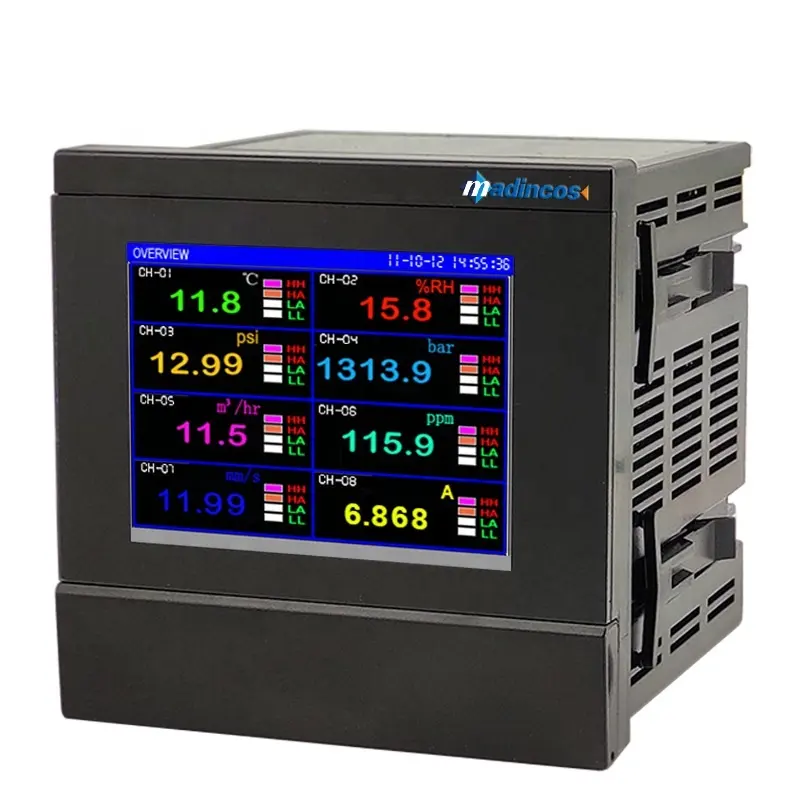 MPR800: Промышленный изолятор 8 каналов безбумажный рекордер температуры напряжение переменного тока регистратор данных с RS485 + USB + реле