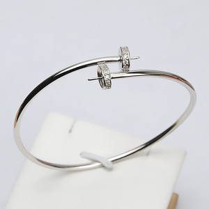 Bracelet et jonc en argent massif S925, polyvalent, tendance, avec perle, bague pour femme, 484 accessoires de plateau semi-finis - Product Image 1