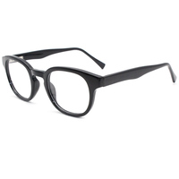 Monture optique circulaire pour lunettes, petite taille, verres optiques d'injection CP, monture transparente à fleurs noires, en stock, livraison possible
