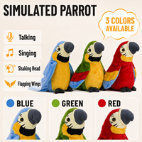 Juguete de Peluche Eléctrico Personalizable de Loro Simulado con Control Remoto, Canta, Habla, Interactivo, para Entrenamiento del Habla