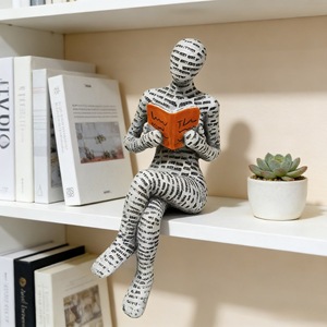 Figura Decorativa de Resina para Lectura, Arte Abstracto, Adorno para Estantería, Patrón de Alfabeto, Manualidades - Product Image 4