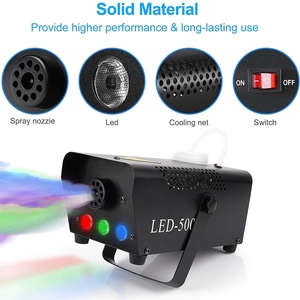Machine à brouillard portable 500W RGBW LED lumières télécommande <span class=keywords><strong>Mini</strong></span> scène Machine à fumée Halloween fêtes de mariage Festivals - Product Image 2