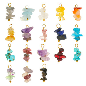 จี้หินธรรมชาติแบบซ้อน |   จี้ห้อยประดับพลอยเคลือบทอง 18K PVD บนสแตนเลสสตีล ไม่หมอง สำหรับทำเครื่องประดับ DIY - Product Image 1