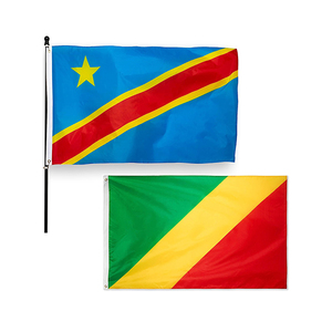 Drapeau national congolais en polyester 3x5 pieds, drapeau de la République démocratique du Congo - Product Image 1