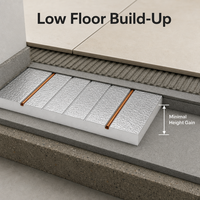 Panneau d'isolation pour chauffage par le sol en aluminium pré- rainuré XPS pour tuyau radiant hydronique de 20 mm, utilisation en salle de bain, durée de vie illimitée