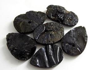 Piedra Natural de Lava Volcánica Negra Druzy Cabochon, Gema Suelta para Joyería, Colgante, Pulsera, Pendientes, Hecho a Mano, 40-50MM, 100g - Product Image 3