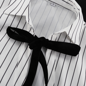 Camicie e Bluse da <span class=keywords><strong>Donna</strong></span> di Tendenza con Laccetti, Top Asimmetrici a Maniche Lunghe, Camicia Estiva Casual a Righe per <span class=keywords><strong>Donna</strong></span> - Product Image 5