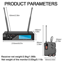 OEM JR22 Vente en gros Système de monitoring intra-auriculaire sans fil 2 canaux pour chanteur