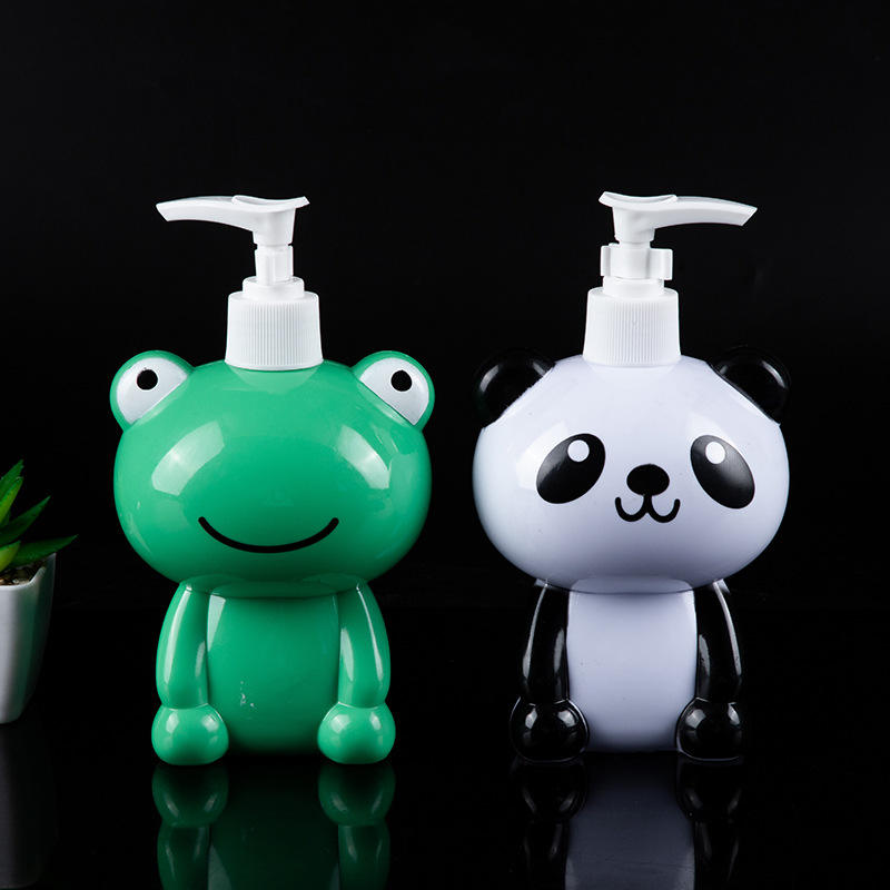 Hot Cartoon Frog Shaped Children's Shower Gel Bottle Shampoo Bottle PVC Panda Shaped Plastic Animal Lotion Bottle.