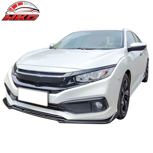 Lèvre de pare-chocs avant compatible avec Honda Civic 2019-2021 Spoiler IKON V4 Noir Mat Kit carrosserie haute qualité Pièces auto - Product Image 2
