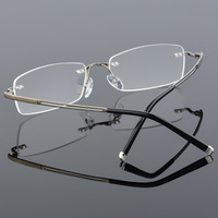 Lunettes rondes en titane pur pour hommes, monture ultra-légère, coupe diamant, sans cadre, accessoires d'affaires,