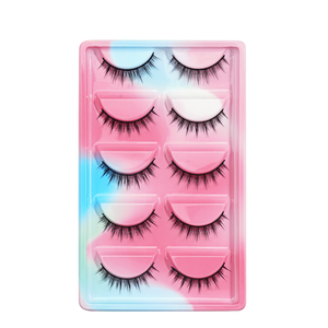 Penjualan laris 7 pasang Anime Cosplay buatan tangan 3D bulu cerpelai palsu ekstensi bulu mata penuh pita lembut dibuat rambut sintetis - Product Image 1