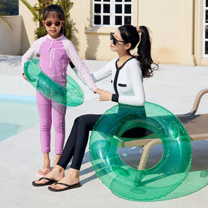 Flotador Inflable de Color Sólido Transparente con Asas, Unisex, para Piscina, Parque Acuático, PVC, Tamaño Adulto - Product Image 2