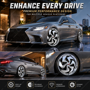 Cerchi in Lega con Coprimozzo Flottante 20 22 24 26 Pollici, Cerchi a Canale Profondo con Spinner per B-MW Au-di Mer-cedes Cor-vette C8, Upgrade Personalizzato - Product Image 2