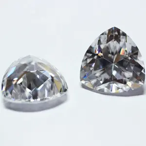 Excelente cor branca natural trillion corte moissanite solta pedra diamante da china