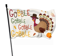 Drapeau de la Turquie pour Thanksgiving 3x5 pouces, en polyester imprimé numériquement, écologique, séchage rapide, pour extérieur, simple face, récolte d'automne