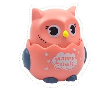 Press sliding owl educational toys for kids 2023 press and go toys plastic colourful owl toy